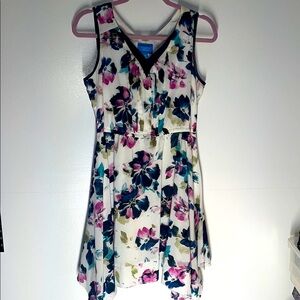 Vera Wang dress floral womens size Petite Medium PM